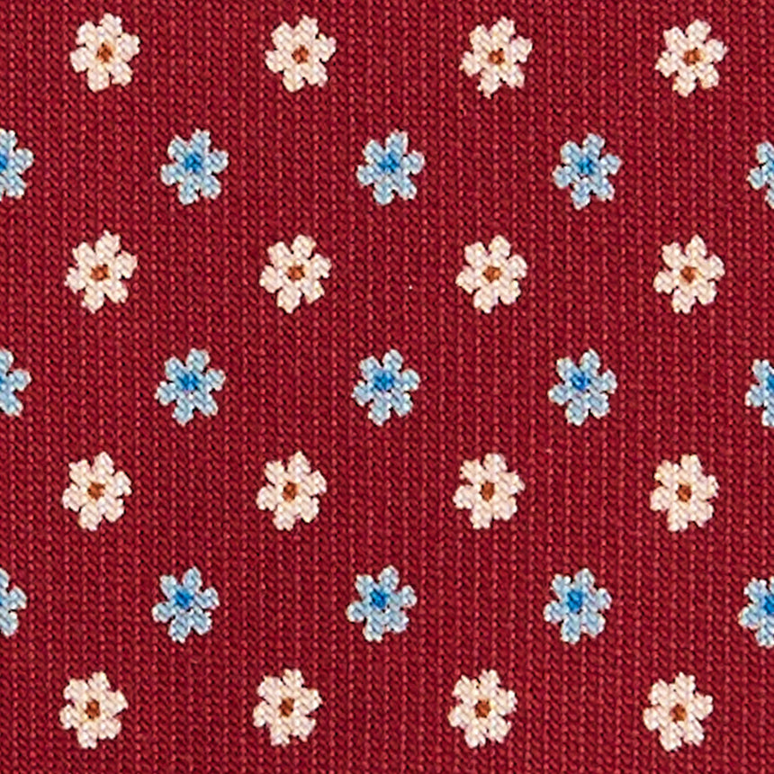 CRAVATTA EXTRA LONG IN SETA STAMPATA BORDEAUX