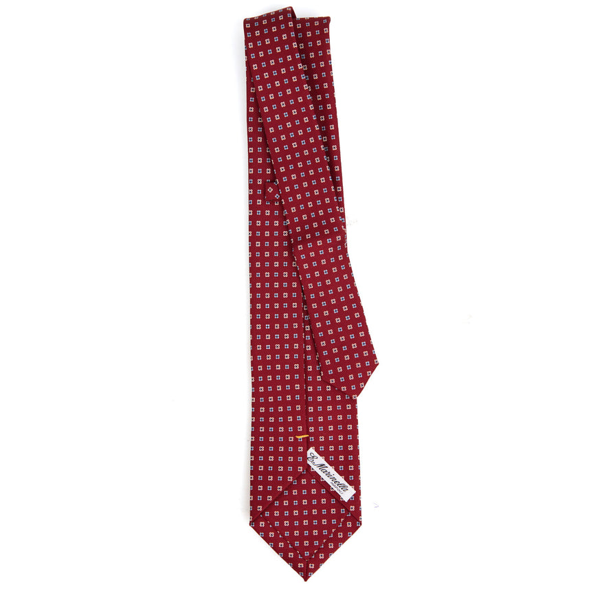 CRAVATTA EXTRA LONG IN SETA STAMPATA BORDEAUX