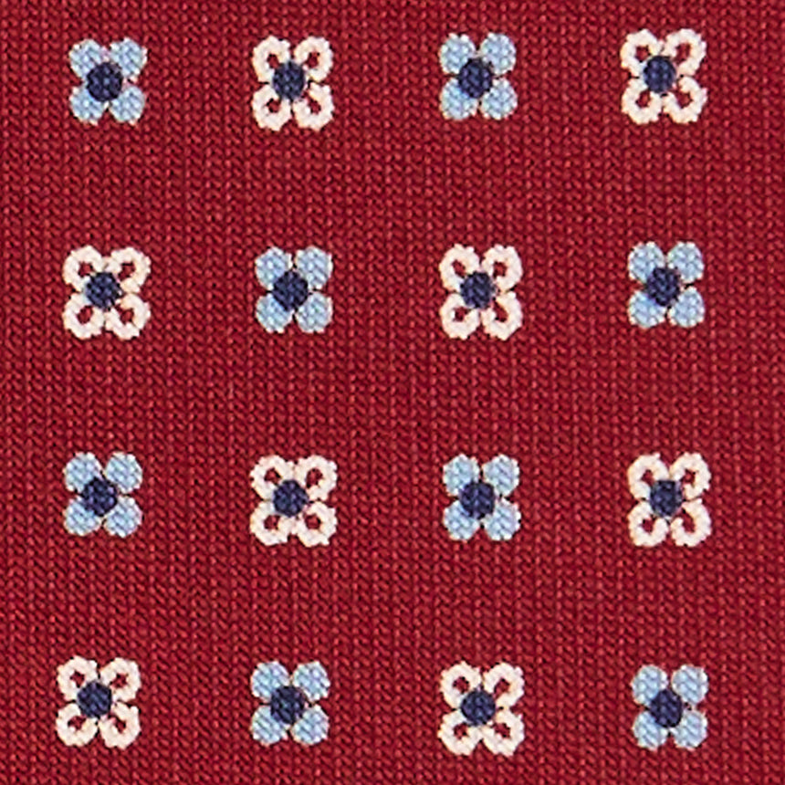 CRAVATTA EXTRA LONG IN SETA STAMPATA BORDEAUX