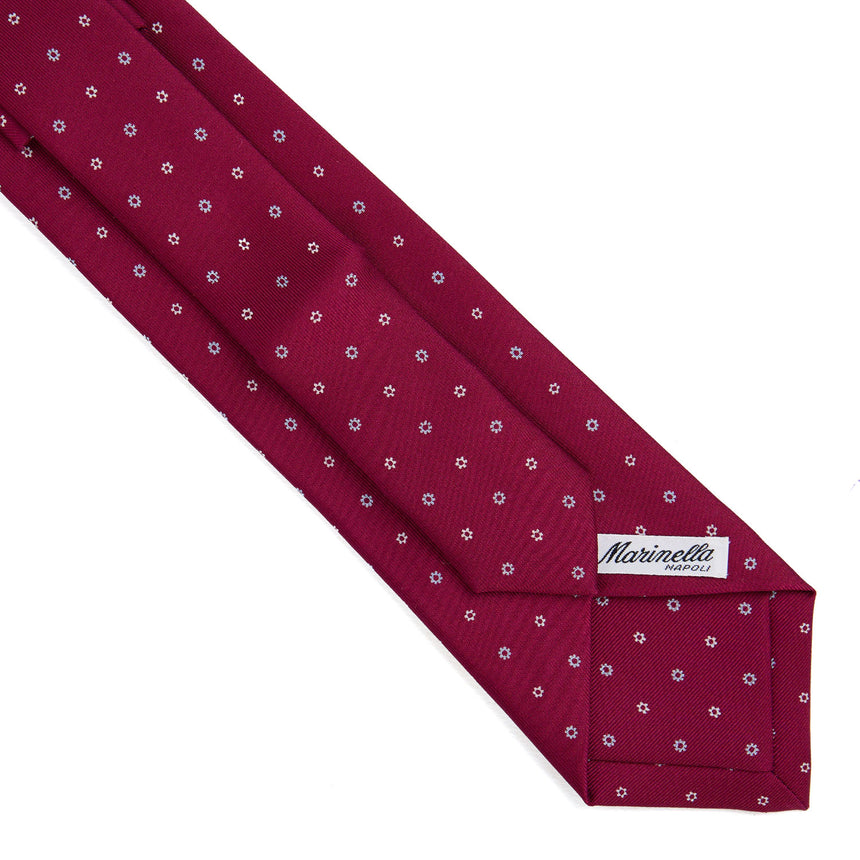 CRAVATTA EXTRA LONG IN SETA STAMPATA FUCSIA