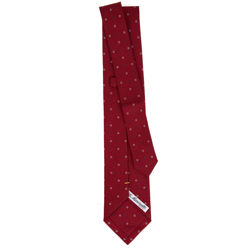 BURGUNDY EXTRA LONG PRINTED SILK TIE