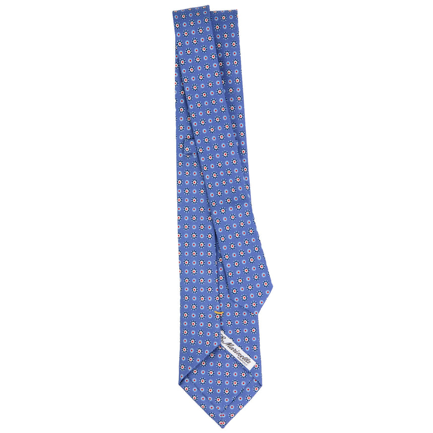 CRAVATTA EXTRA LONG IN SETA STAMPATA AZZURRO POLVERE
