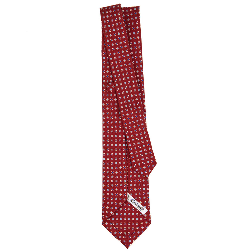 CRAVATTA EXTRA LONG IN SETA STAMPATA BORDEAUX