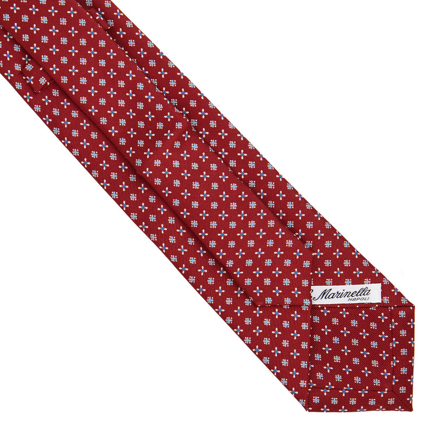 CRAVATTA EXTRA LONG IN SETA STAMPATA BORDEAUX