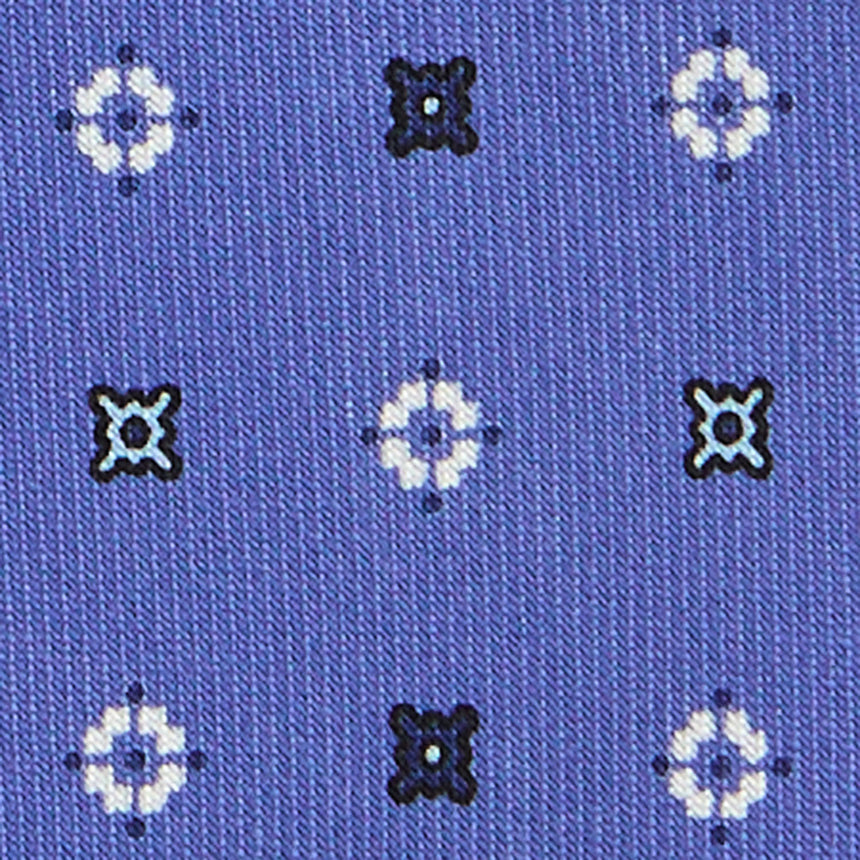 CRAVATTA EXTRA LONG IN SETA STAMPATA AZZURRO POLVERE