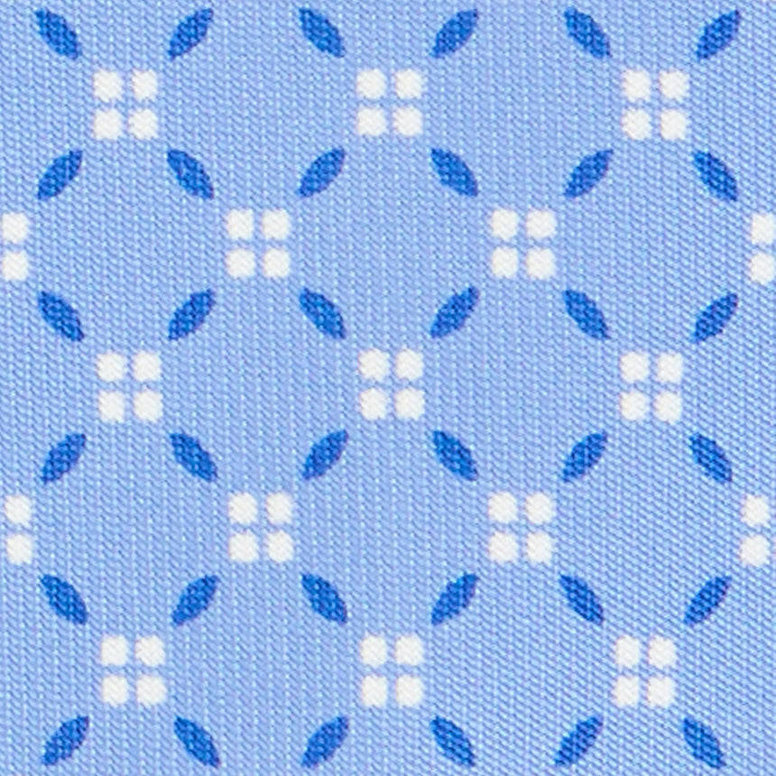 CRAVATTA EXTRA LONG IN SETA STAMPATA AZZURRA