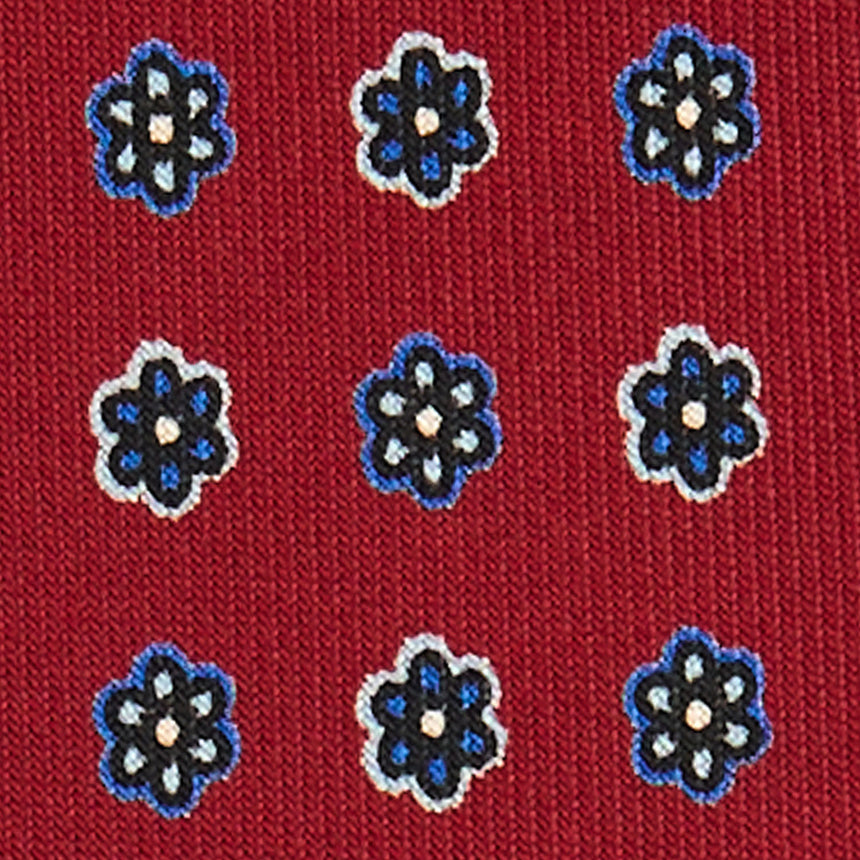 CRAVATTA EXTRA LONG IN SETA STAMPATA BORDEAUX