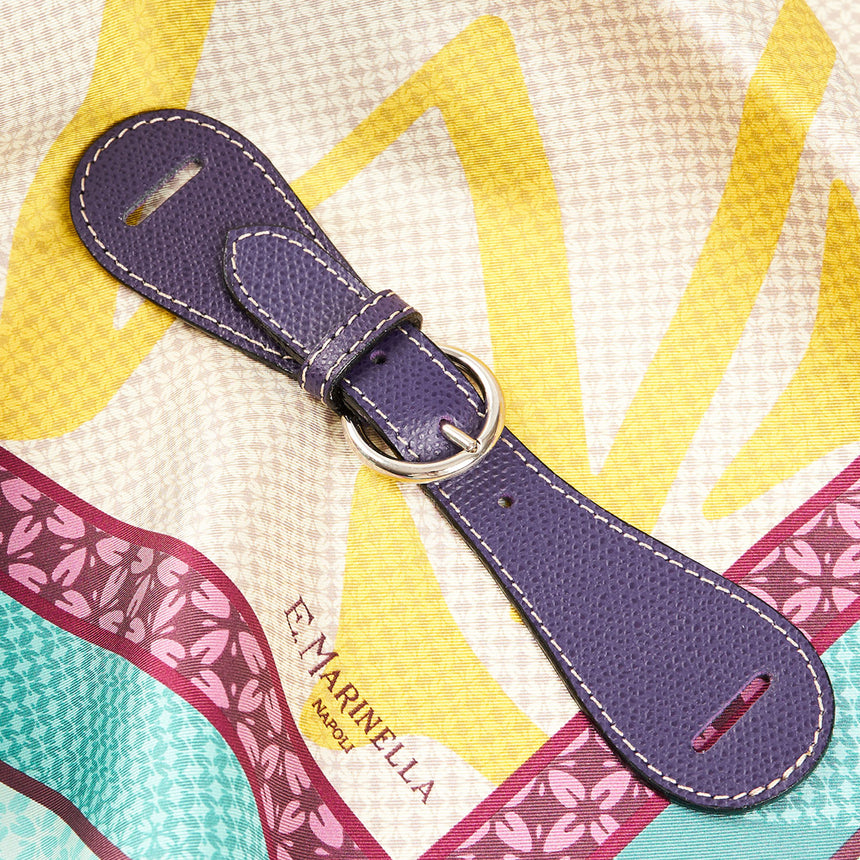 VIOLET LEATHER SCARF-BUCKLE