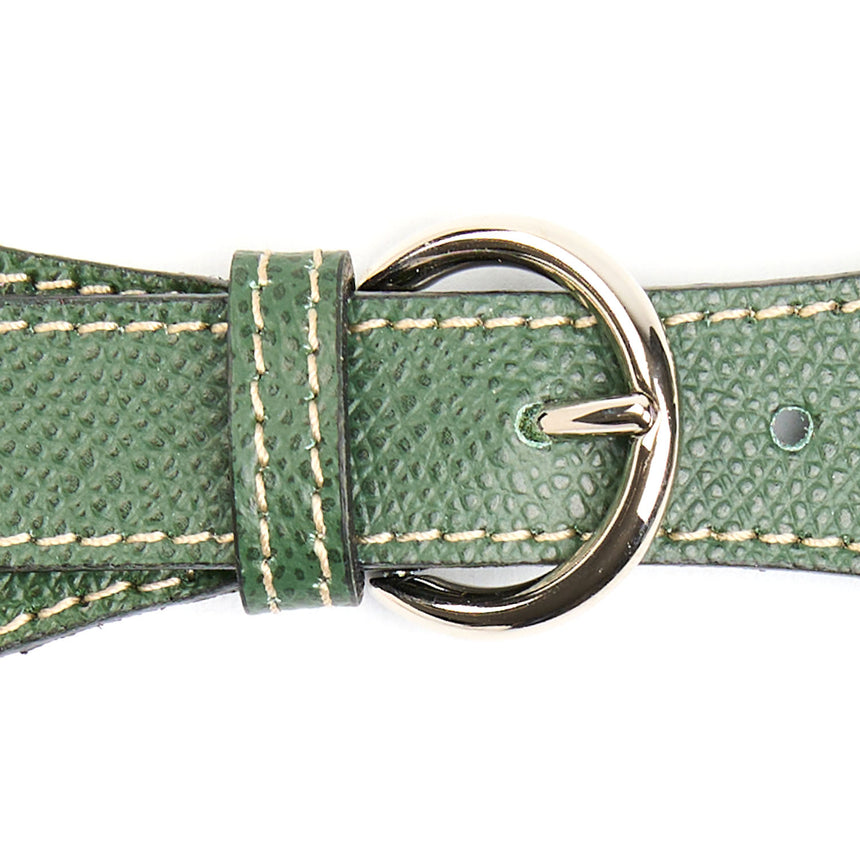 FERMAFOULARD IN PELLE VERDE OLIVA