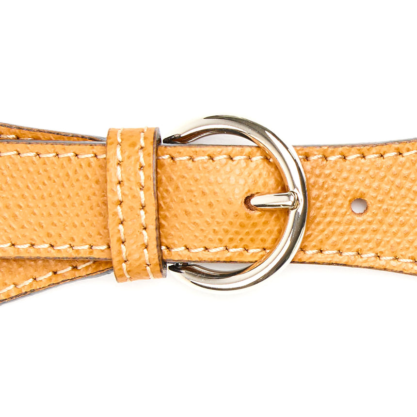 YELLOW LEATHER SCARF-BUCKLE