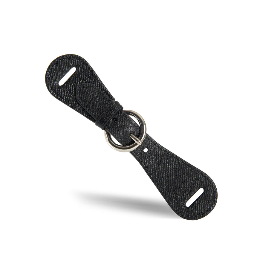 BLACK LEATHER SCARF-BUCKLE