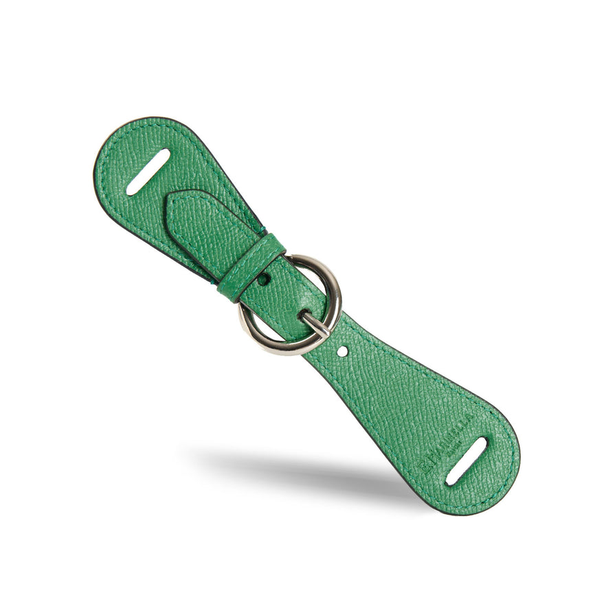 GREEN LEATHER SCARF-BUCKLE