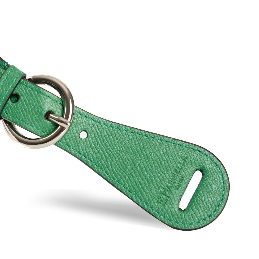 GREEN LEATHER SCARF-BUCKLE