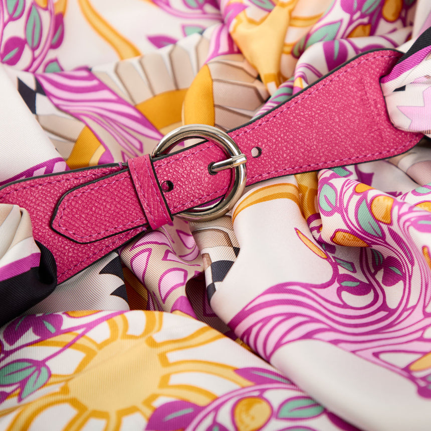 FUCHSIA LEATHER SCARF-BUCKLE