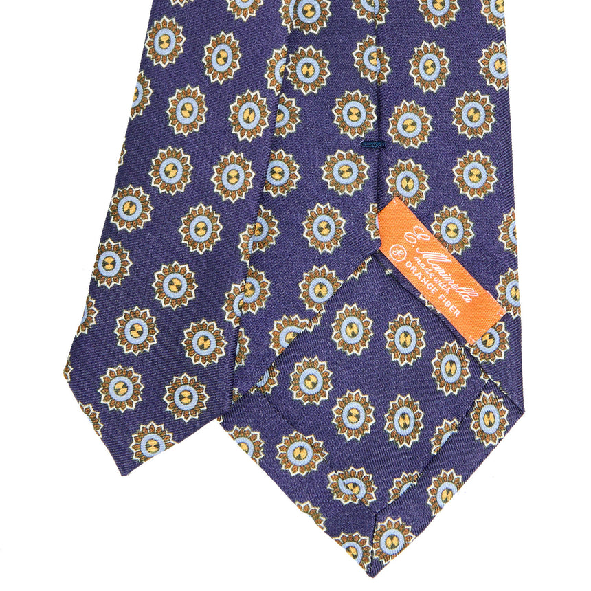 BLUE SILK AND ORANGE FIBER TIE