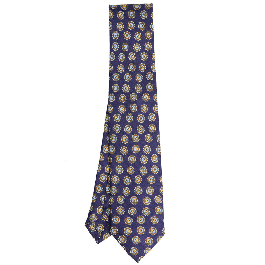 BLUE SILK AND ORANGE FIBER TIE