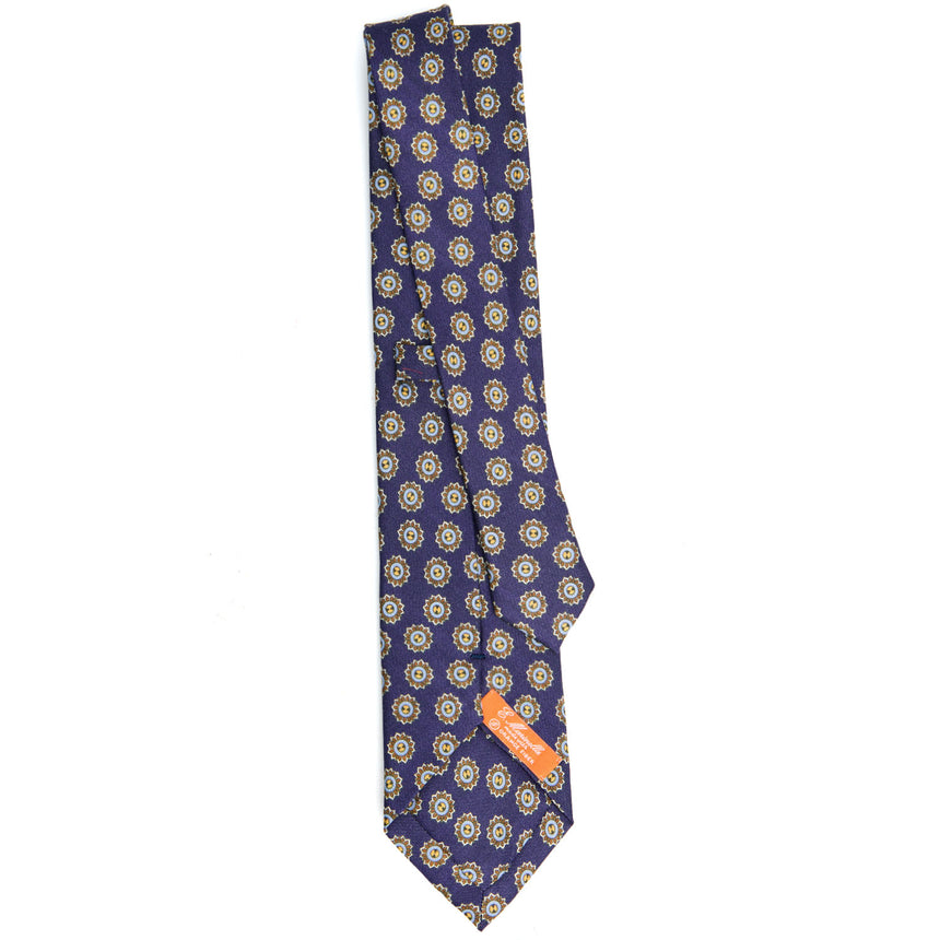 BLUE SILK AND ORANGE FIBER TIE
