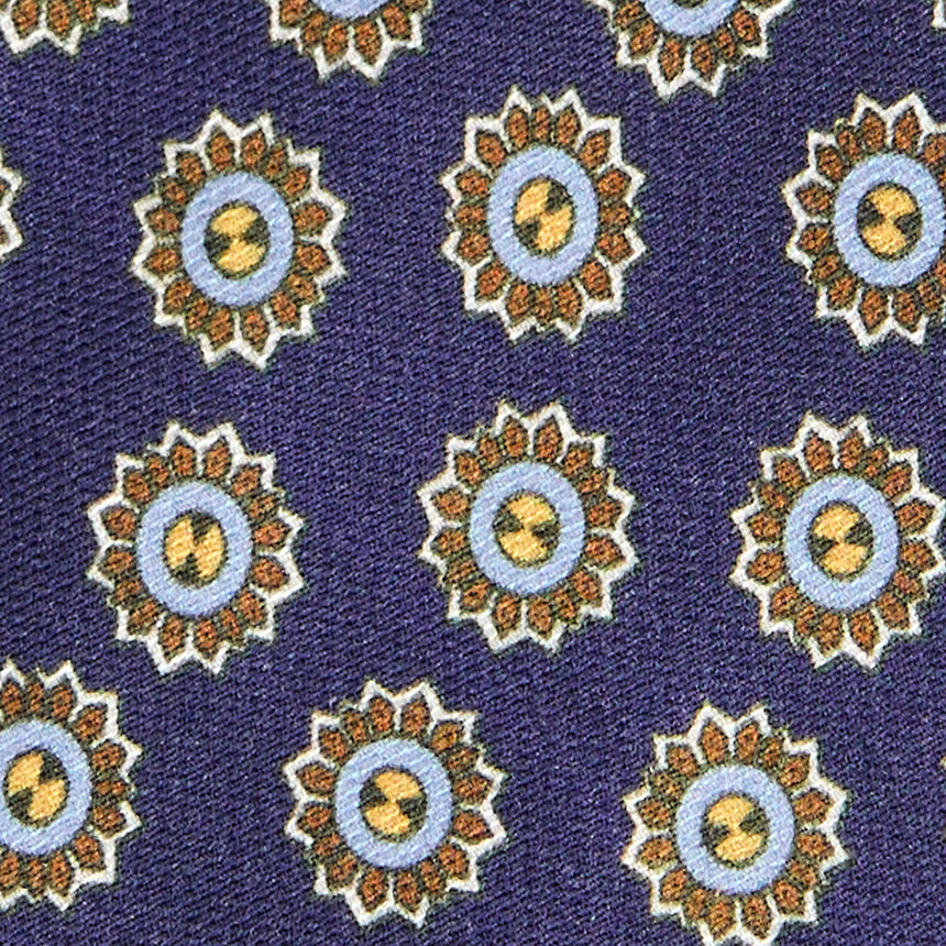 BLUE SILK AND ORANGE FIBER TIE
