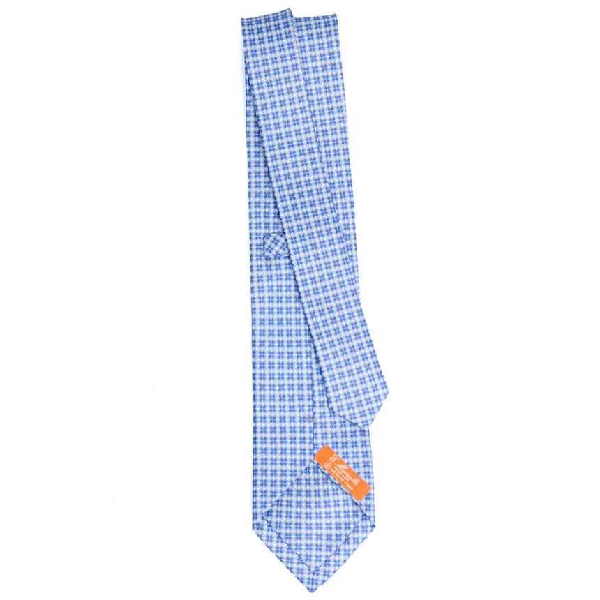 LIGHT BLUE SILK AND ORANGE FIBER TIE