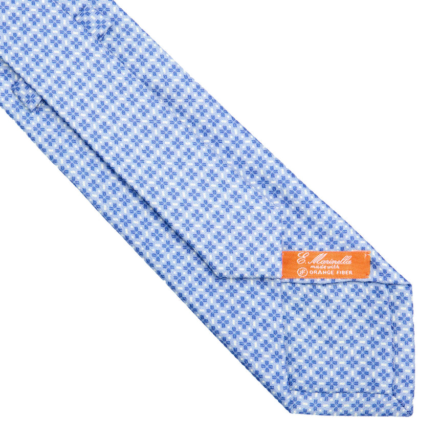 LIGHT BLUE SILK AND ORANGE FIBER TIE