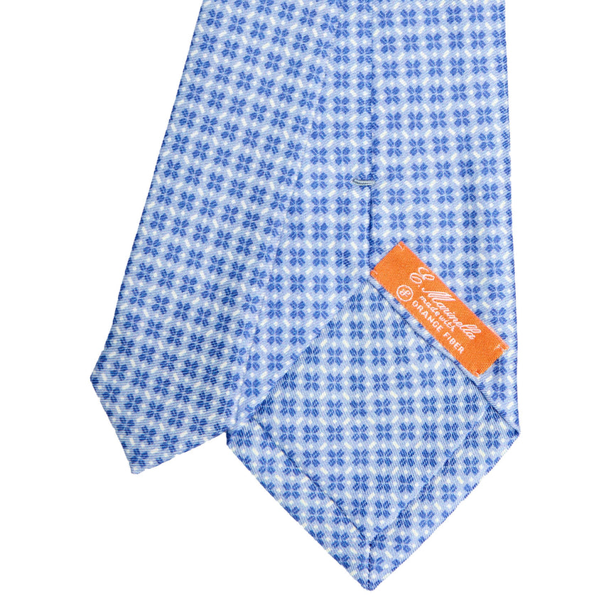 LIGHT BLUE SILK AND ORANGE FIBER TIE