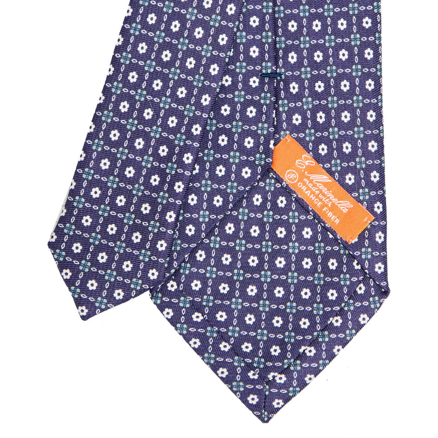 BLUE SILK AND ORANGE FIBER TIE