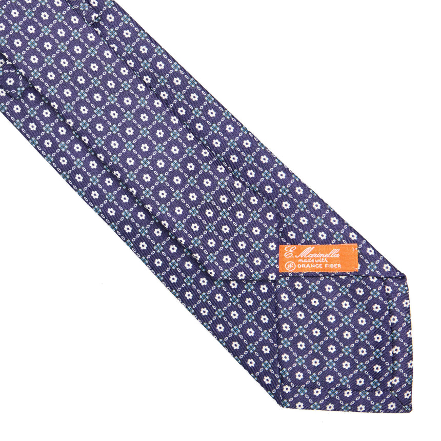 BLUE SILK AND ORANGE FIBER TIE