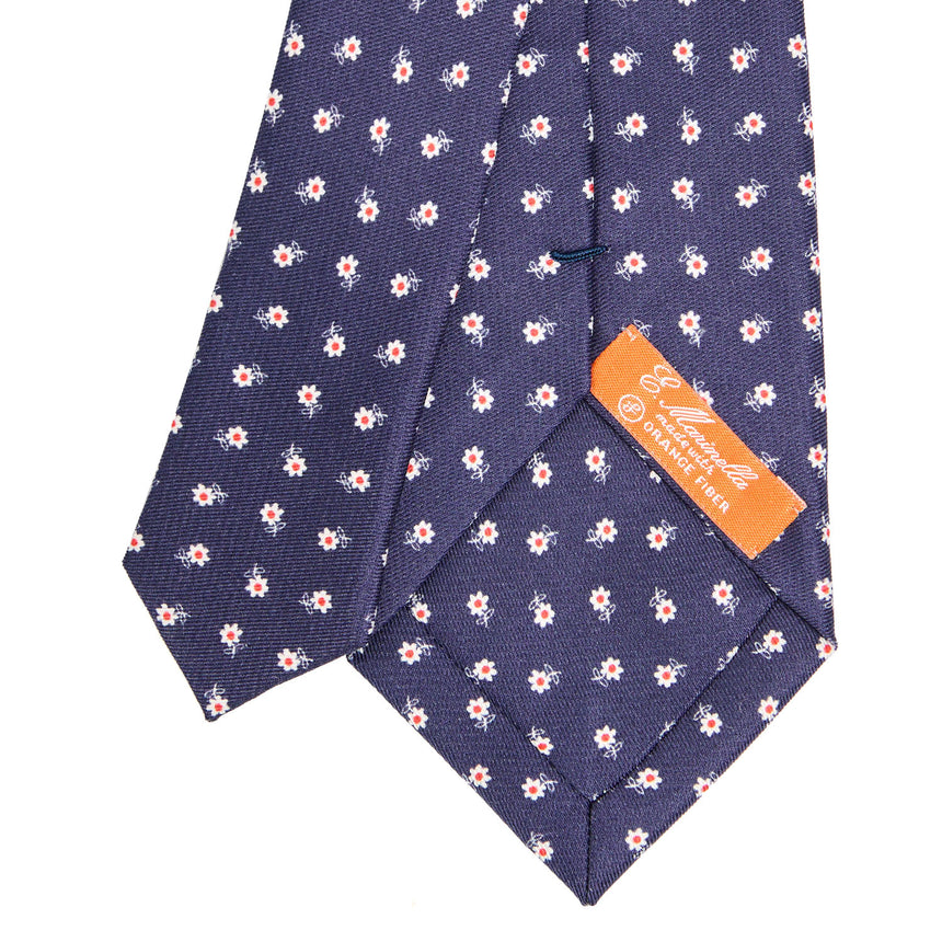 BLUE SILK AND ORANGE FIBER TIE