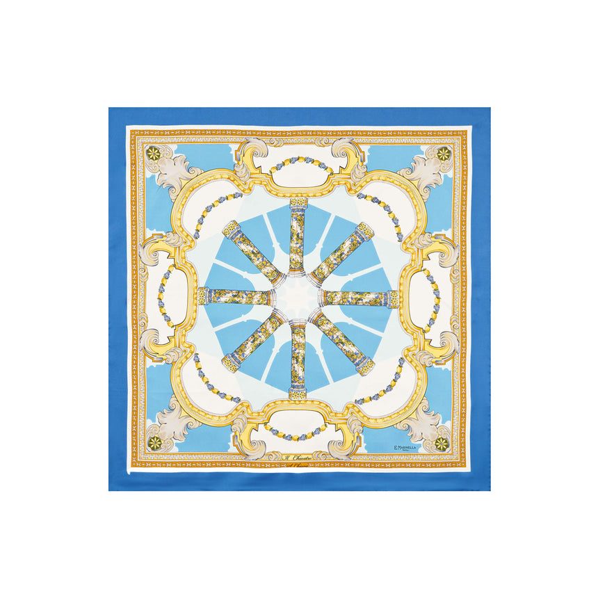 FOULARD IN SETA 90 BLU