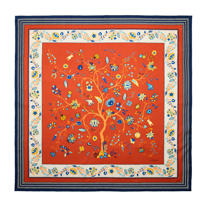 ORANGE SILK SCARF 90