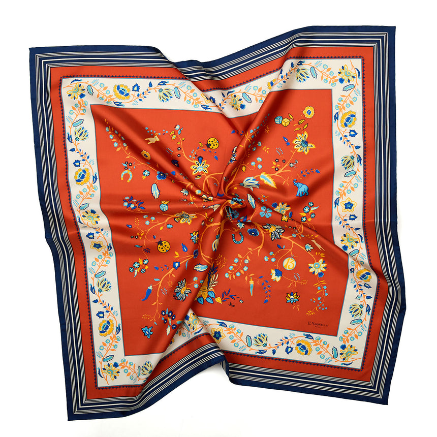 ORANGE SILK SCARF 90