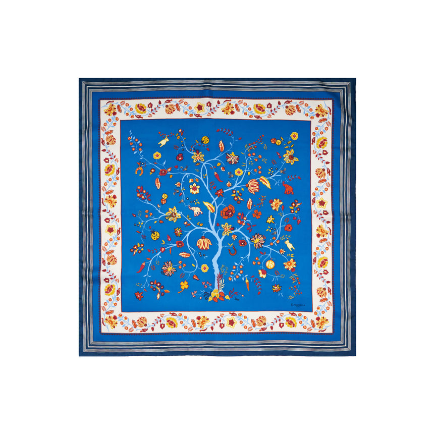 FOULARD IN SETA 90 BLU