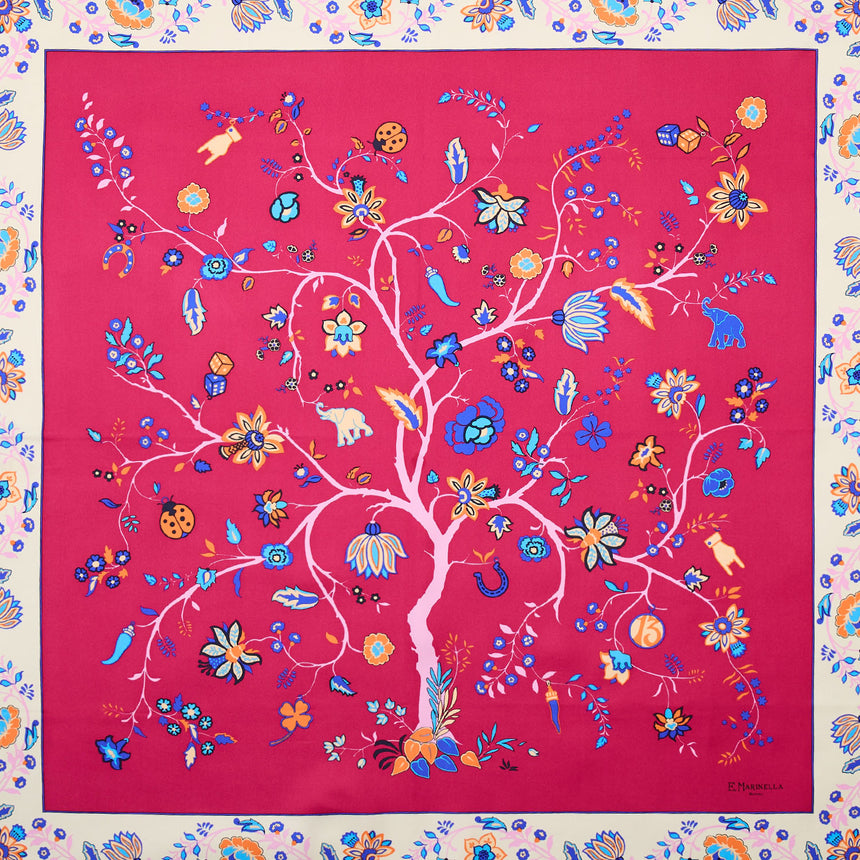 FUCHSIA SILK SCARF 90