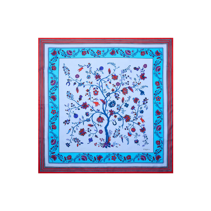 LIGHT BLUE SILK SCARF 90