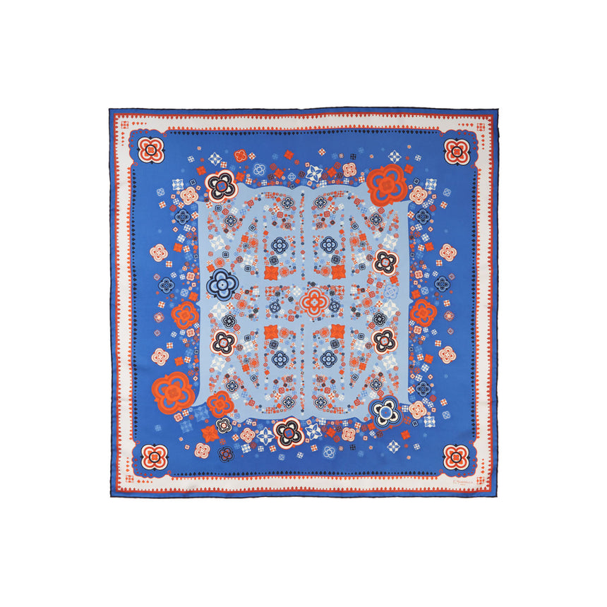 FOULARD IN SETA 90 BLU