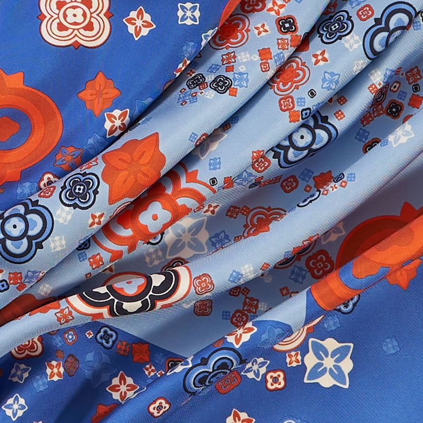 FOULARD IN SETA 90 BLU
