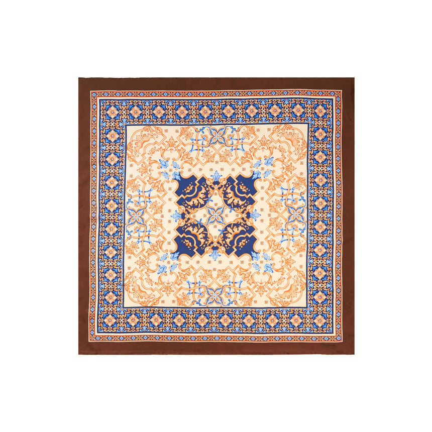 FOULARD IN SETA 90 MARRONE CHIARO