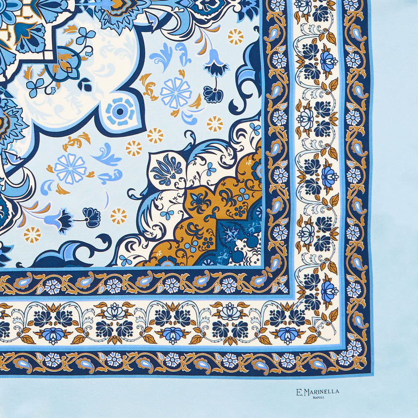 LIGHT BLUE SILK SCARF 90