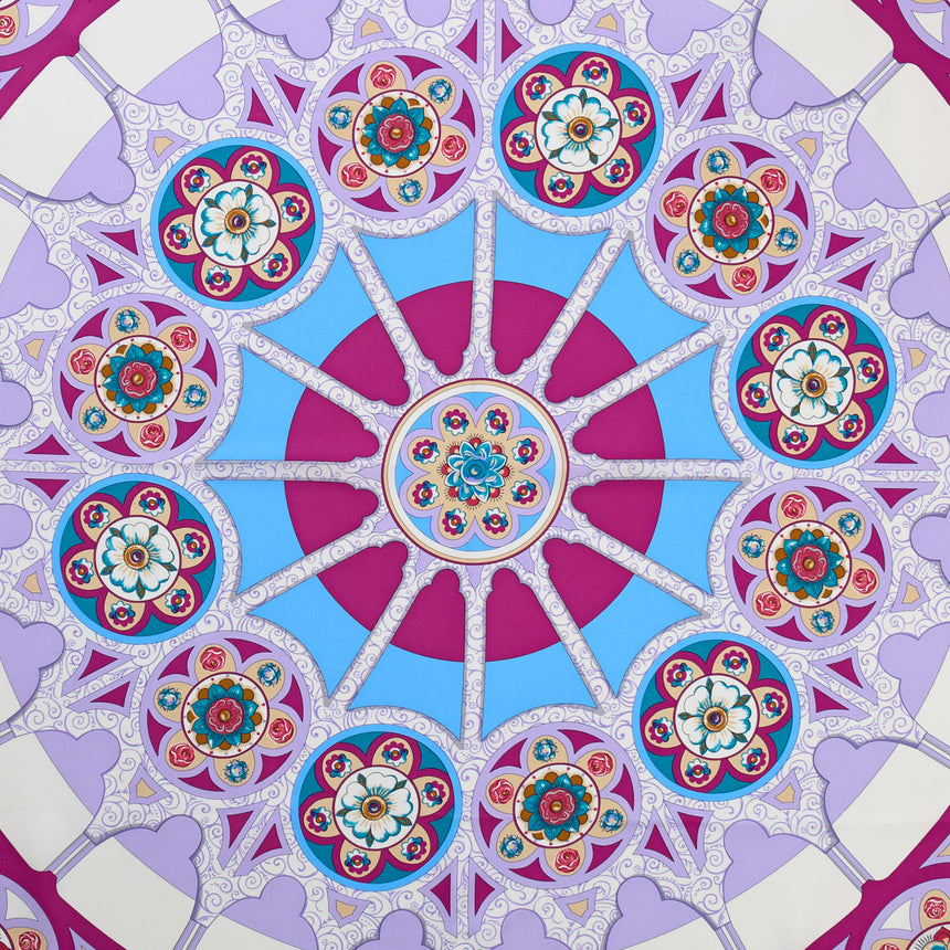 FOULARD IN SETA STAMPATA 90 LILLA