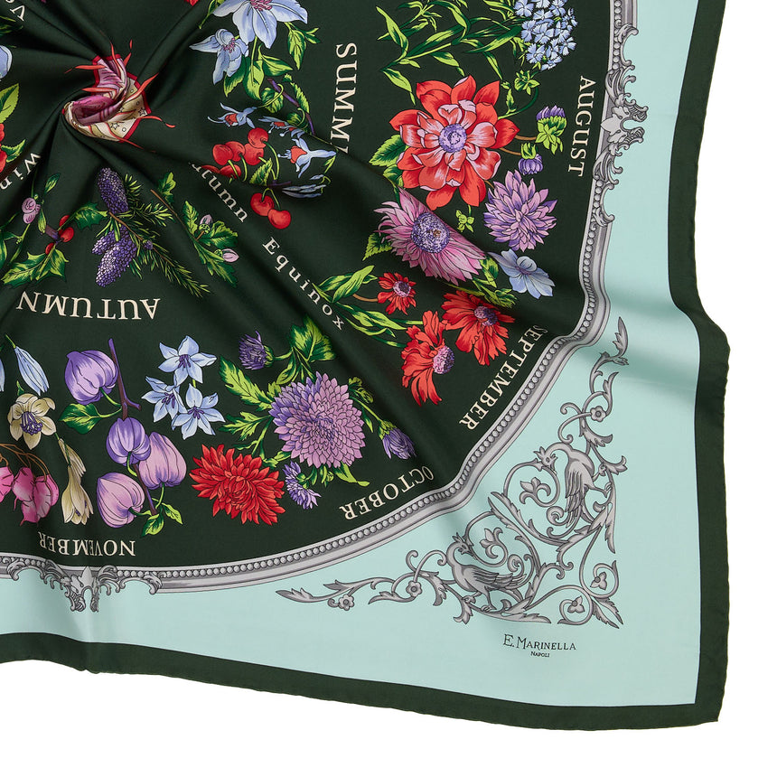 FOULARD IN SETA STAMPATA 90 VERDE