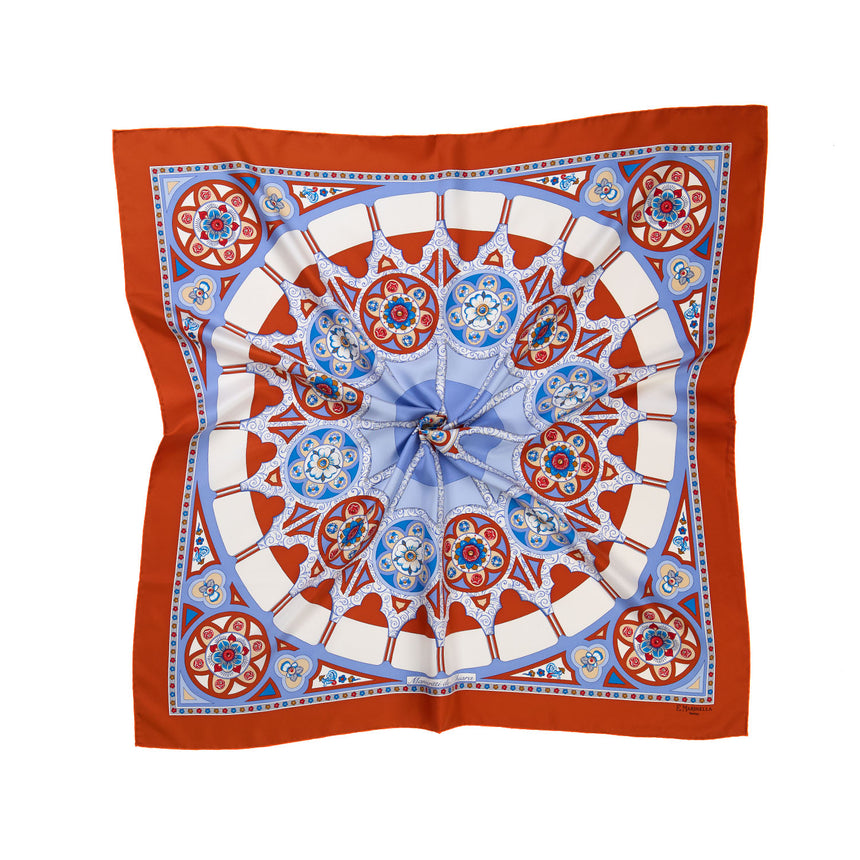 FOULARD IN SETA STAMPATA 90 ARANCIONE