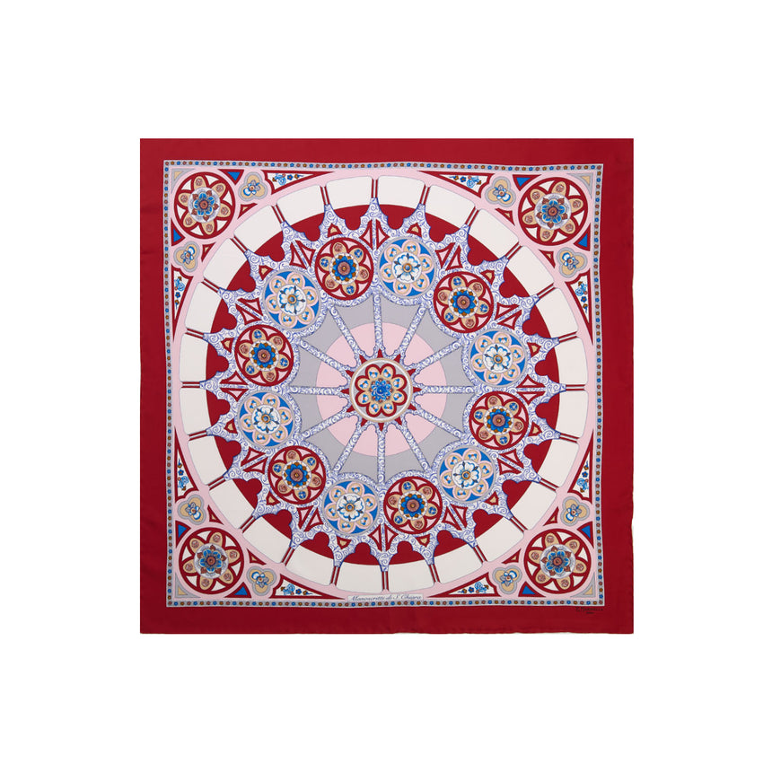 FOULARD IN SETA STAMPATA 90 BORDEAUX
