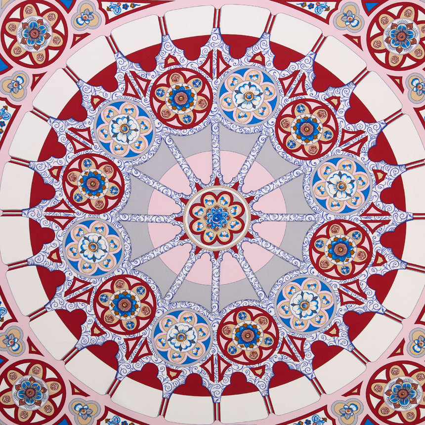 FOULARD IN SETA STAMPATA 90 BORDEAUX