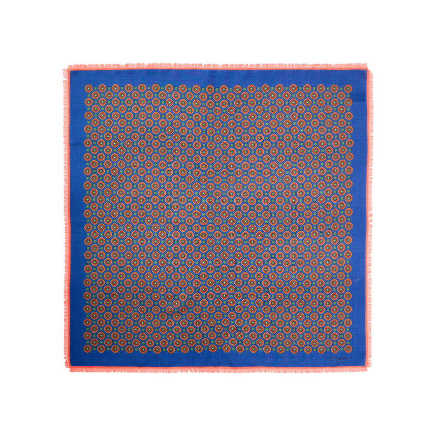 BLUE WOOL, CASHMERE AND SILK SCARF 65