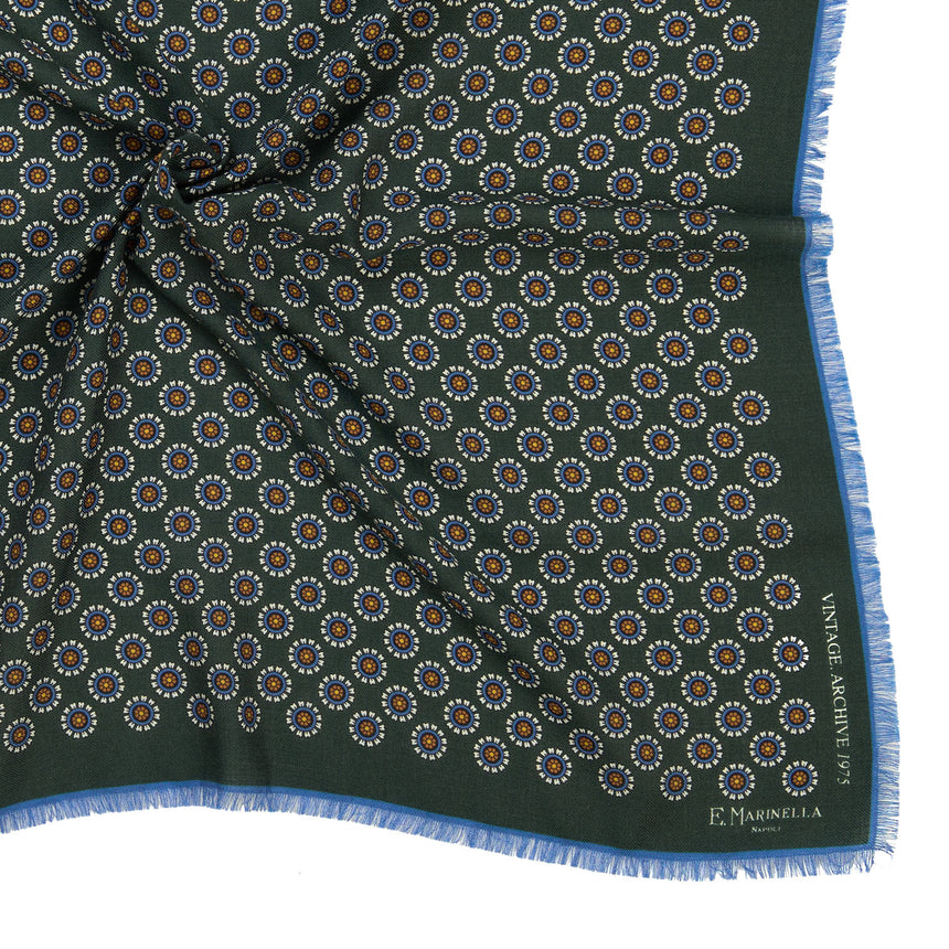 DARK GREEN WOOL, CASHMERE AND SILK SCARF 65