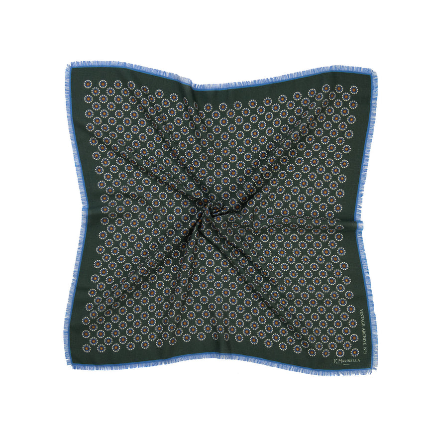 DARK GREEN WOOL, CASHMERE AND SILK SCARF 65