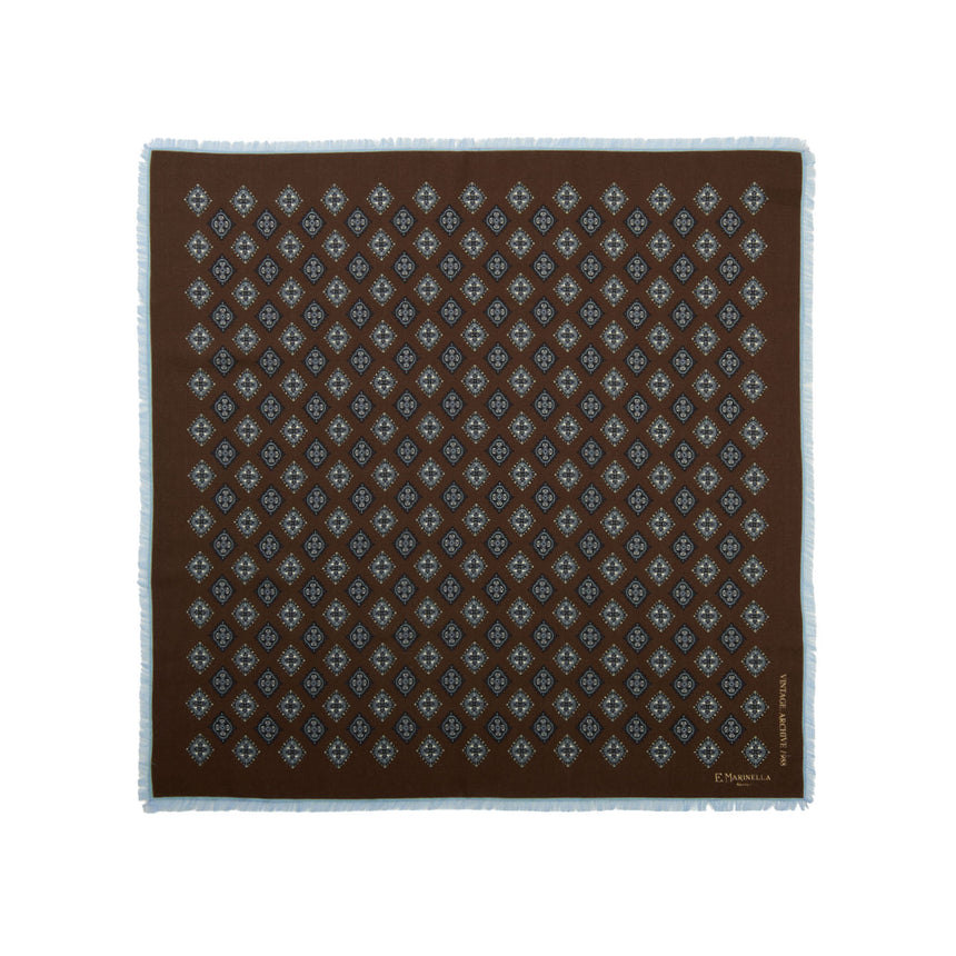 DARK BROWN WOOL, CASHMERE AND SILK SCARF 65