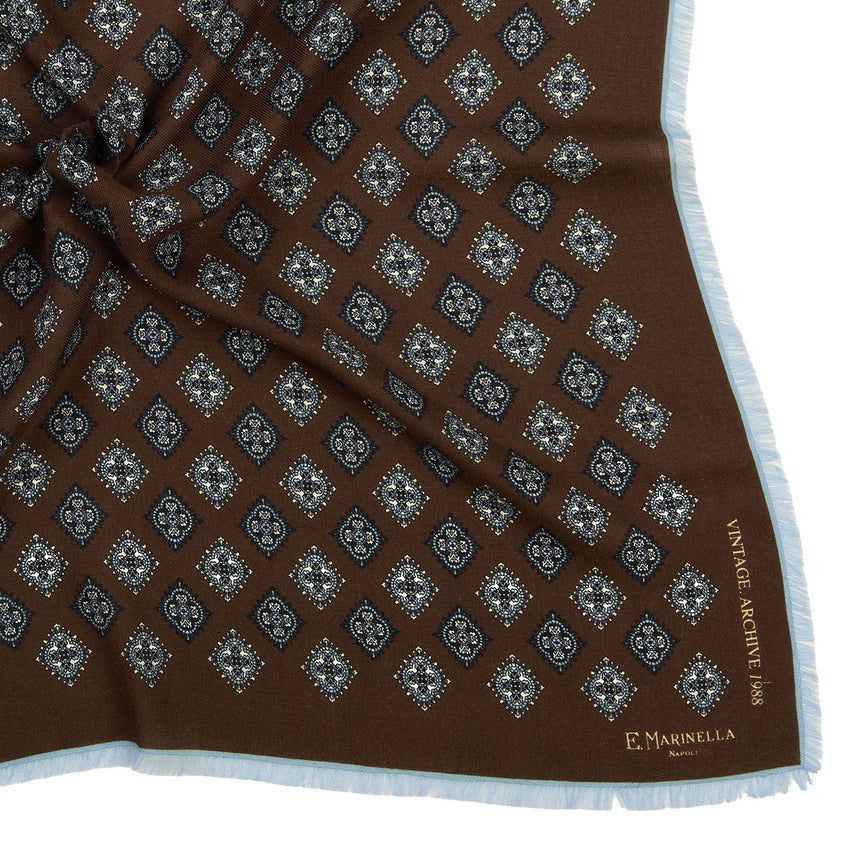 DARK BROWN WOOL, CASHMERE AND SILK SCARF 65