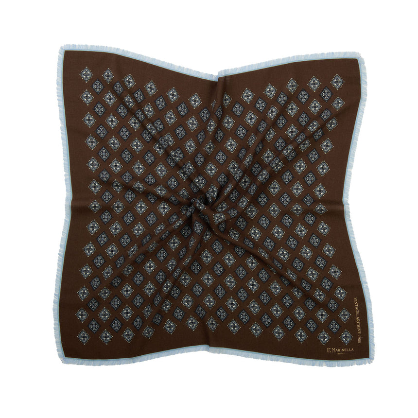 DARK BROWN WOOL, CASHMERE AND SILK SCARF 65