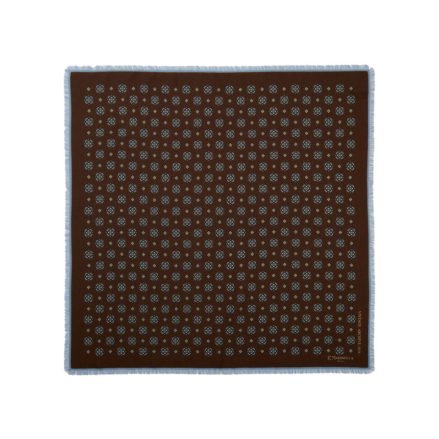 DARK BROWN WOOL, CASHMERE AND SILK SCARF 65